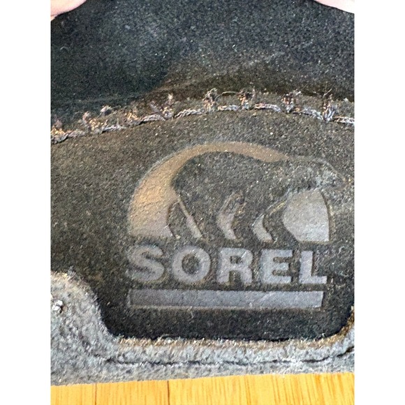 SOREL Manawan Men's Black Suede Shearling Lined Slippers Mules Size 10 - Picture 3 of 7